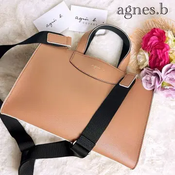 미사용급 agnes b. 에네스베 2way 토트백 베이지 가죽
