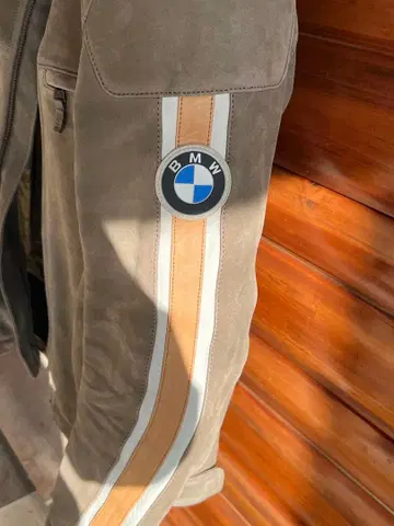 BMW 가죽 라이더 자켓 그레이