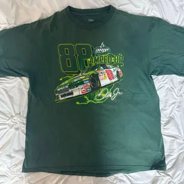레이서 T셔츠 구제 T셔츠 2XL 그린