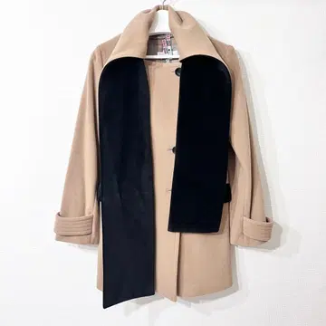 SRIC 스릭 멜톤 울 더블 코트 노카라 코트 카멜 38