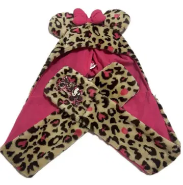 레오파드 무늬 귀 달린 팬캡