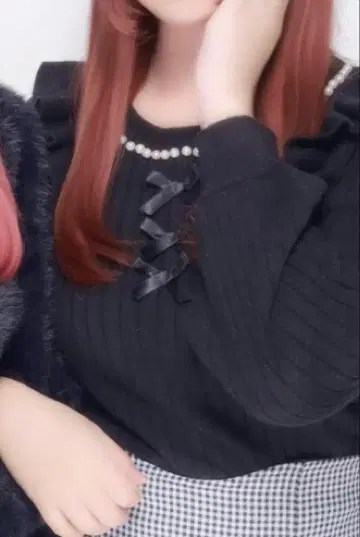 Ank Rouge 앙크루즈 니트 블랙 리본 펄