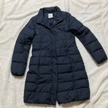 쿠미쿄쿠 A라인 롱 다운 코트 네이비