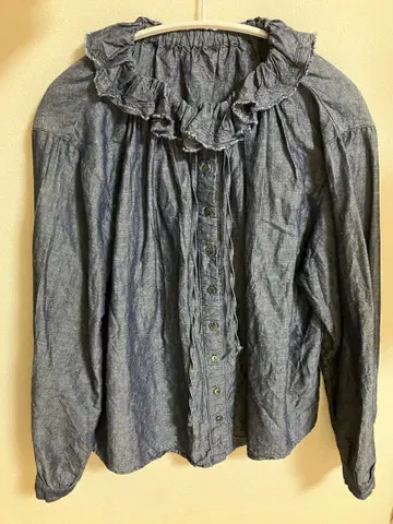 nest Robe 코튼 린넨 바지 프릴 셔츠