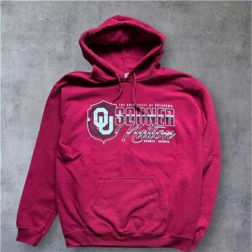 오클라호마 대학 칼리지 후드티 버건디
