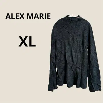 알렉스 마리 블랙 리브 스웨터 XL
