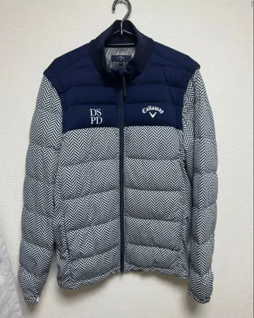 새상품급 캘러웨이 2WAY 다운 자켓 베스트 올 패턴 헤링본