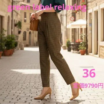 [ 새상품급 ] 그린 라벨 릴랙싱 슬림 레그 테이퍼드 팬츠 글렌체크