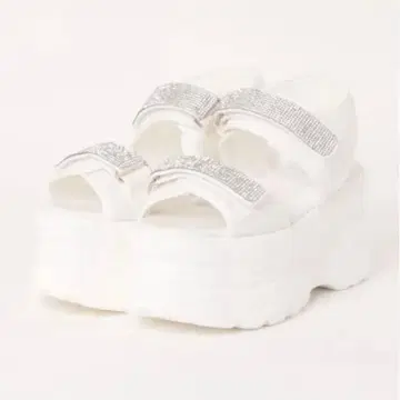 Mafmof (마프모프) 9cm 통굽 비쥬 샌들 화이트 M