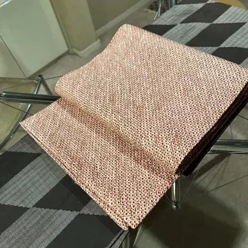 차분한 연지색 시보리 오비 새상품급