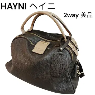 [ 새상품급 ] HAYNI 미니 보스턴 백 2way 대용량 브라운 가죽
