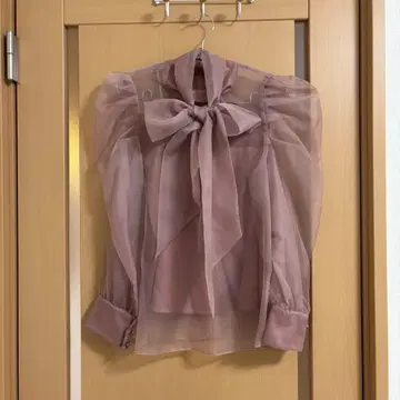 LILY BROWN 리본 포함 시스루 블라우스