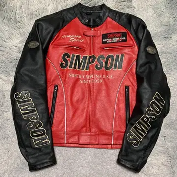 미사용급 SIMPSON 심슨 가죽 자켓 싱글 라이더