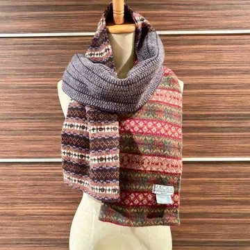 로버트 맥키 스코틀랜드제 고급 울 머플러 멀티 컬러