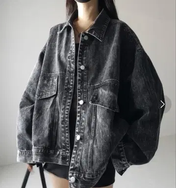 빈티지 케미컬 블리치 보이프렌드 데님 자켓