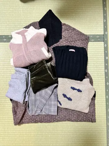 juemi 7세트 (니트, 가디건, 레깅스, 벨트, 원피스)