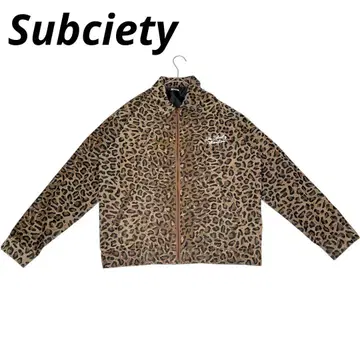 Subciety 레오파드 무늬 코듀로이 자켓 레오파드 무늬 블루종 L