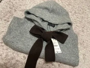 ZARA 후드 리본 니트