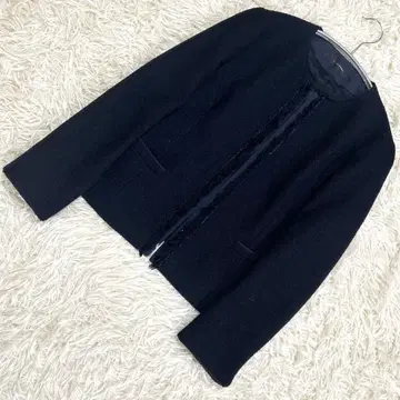 세븐아이디 컨셉 네이비 노카라 자켓 소매 슬릿 M 사이즈