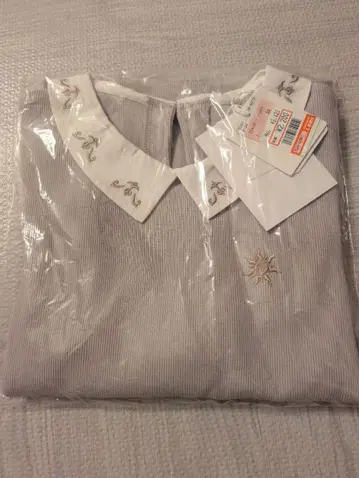 새상품 치하루 시마무라 랩푼젤 풀오버 M 카라 부착 그레이 셔츠