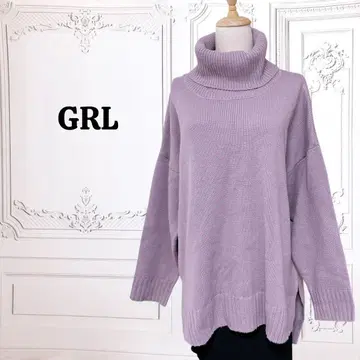[그레일] 니트/스웨터 [F] 퍼플 무지 터틀넥 긴팔 큰 사이즈