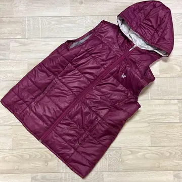 새상품급 후드 부착 버건디 퀼팅 베스트