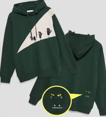 그라니프 고양이 가면 뷰티풀 섀도우 후드티 L graniph