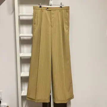 soerte 베이지 2턱 스트라이프 슬랙스