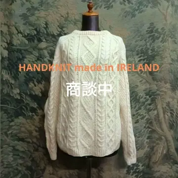 아일랜드 핸드 니트 IRELAND 쿨넥 아란 니트