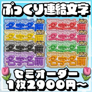 [ 통통 연결 문자 세미 오더 ] 연결 부채 문자 패널 이름 응원 굿즈