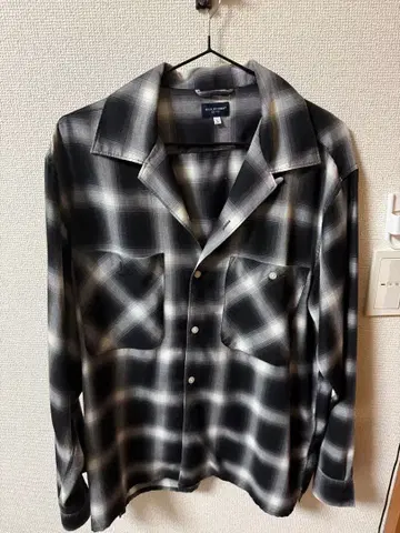 백 넘버 체크 무늬 긴팔 셔츠 L 사이즈