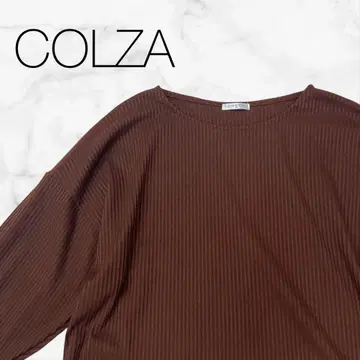 [ 콜자 ] 상의 니트 셔츠 브라운 긴팔 심플 무지