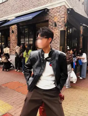 Turntide OPIUM 블랙 가죽 라이더 자켓