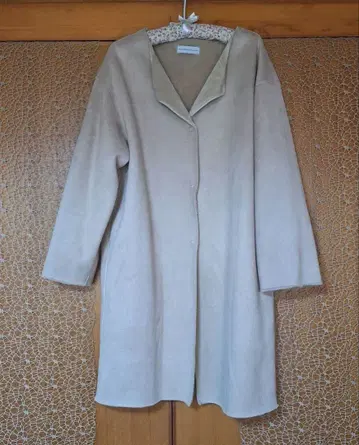 미사용 스웨이드&무스탕 코트 노카라