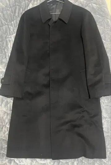 롱 코트 캐시미어 100% 블랙 히요쿠 시타테