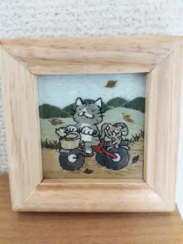 핸드메이드 자수 미니 프레임 사이클링