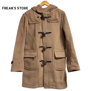 프릭스스토어 브라운 더플 코트 후드 부착 겨울 코디