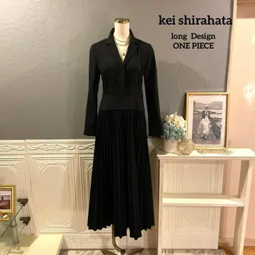 [ 2만 엔 ] kei shirahata 플리츠 디자인 롱 원피스