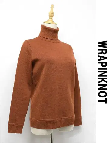U347/새상품급 WRAPINKNOT 니트 스웨터 하이넥 0 브라운