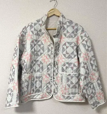 기하학 패턴 퀼팅 자켓