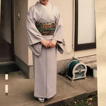 기모노 다회 이로무지 문장 기모노 연보라 등나무색