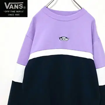 레어 반스 센터 자수 로고 절개 보더 풀오버 맨투맨