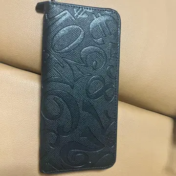 블랙 장지갑 엠보싱 가공 프랭크 미우라