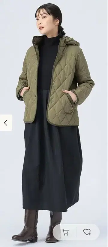 Beams Heart L 퀼팅 자켓 카키