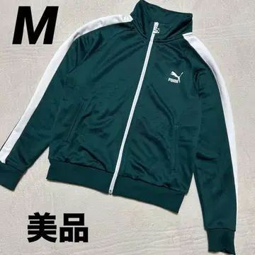 [ 새상품급 ] [ 거의 미사용 ] PUMA 트랙 자켓 그린 M 여성용