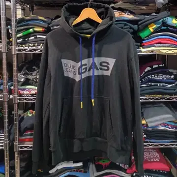 USA 구제 의류 GAS 빅 로고 후드티