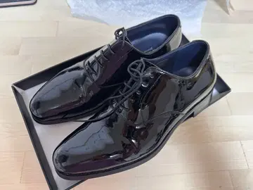 트리트 드레싱 신랑 결혼식 에나멜 신발 26cm 블랙