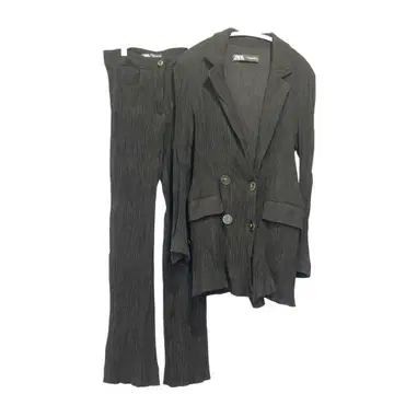 ZARA 블랙 더블 버튼 자켓 셋업