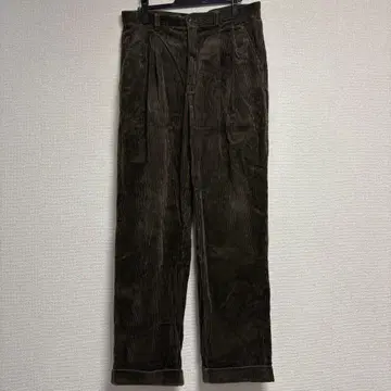 구제 코듀로이 플리츠 팬츠 다크 브라운 XL