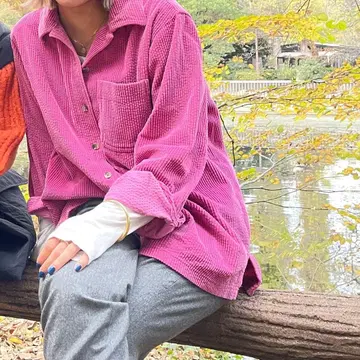 [빈티지] L.L.Bean 코듀로이 셔츠 coduroy 핑크